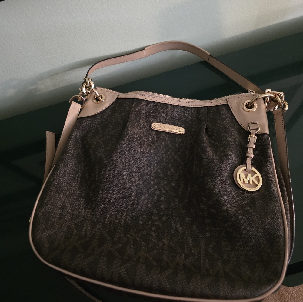 Michael Kors Brown and Tan Shoulder Bag